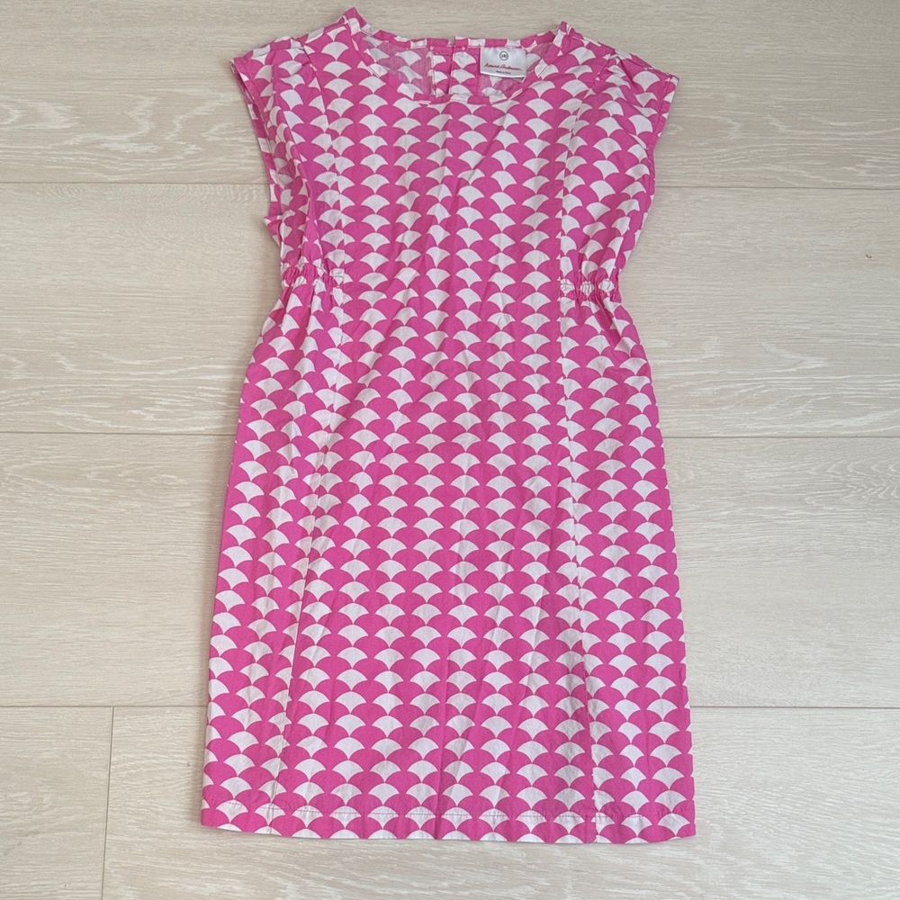 ✨ Hanna Andersson Pink and White Patterned Midi Dress